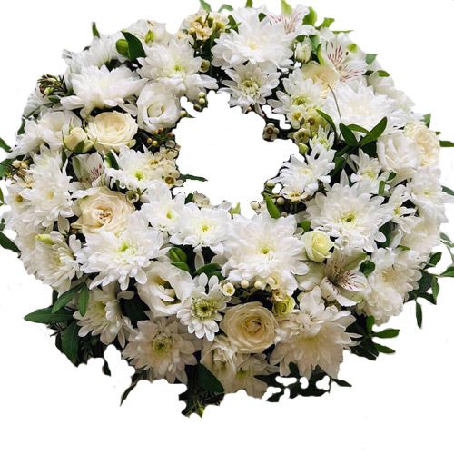 Венок из белоснежных цветов ― Floristik — доставка цветов по всей Украине