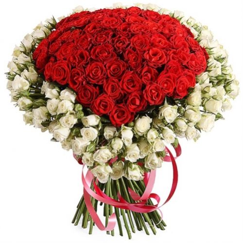 Сердце в белых розах ― Floristik — flower delivery all over Ukraine