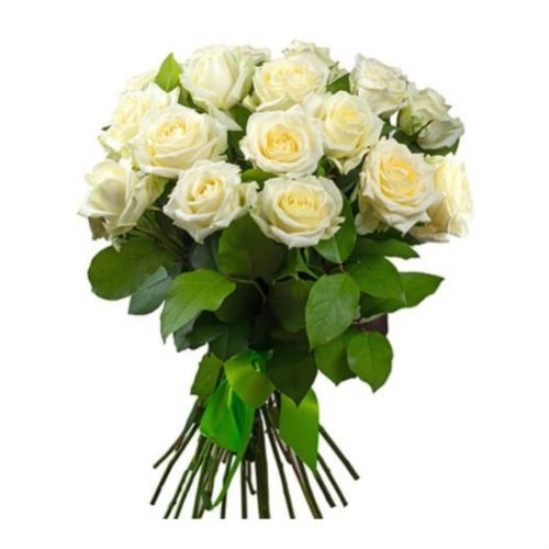 15 белых роз. Купить 15 белых роз в интернет-магазине Флористик