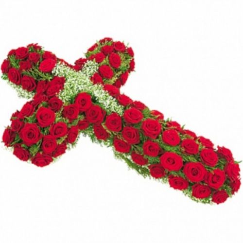 Крест из красных роз . Купить Крест из красных роз  в интернет-магазине Флористик