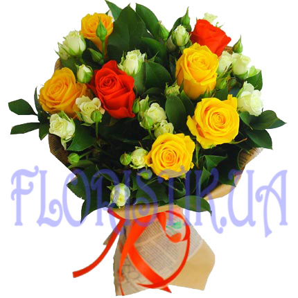 Букет микс роз ― Floristik — flower delivery all over Ukraine